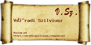 Váradi Szilviusz névjegykártya